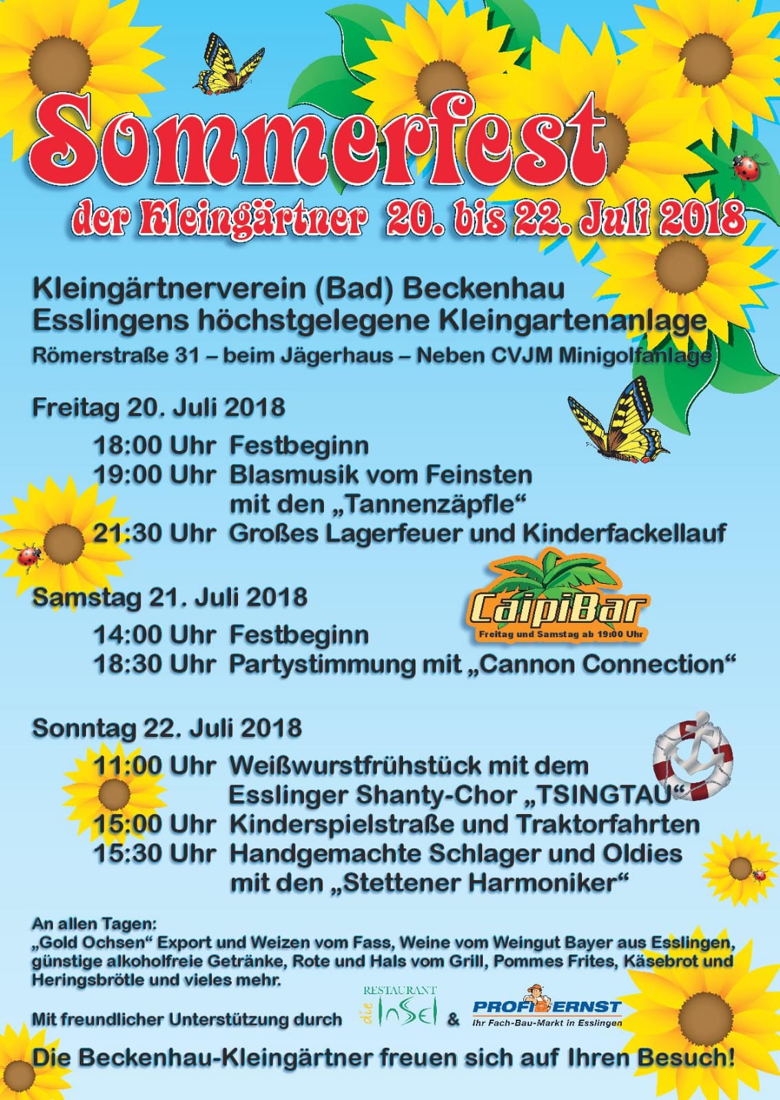 Sommerfest Kleingärtnerverein Bad Beckenhau Flyer