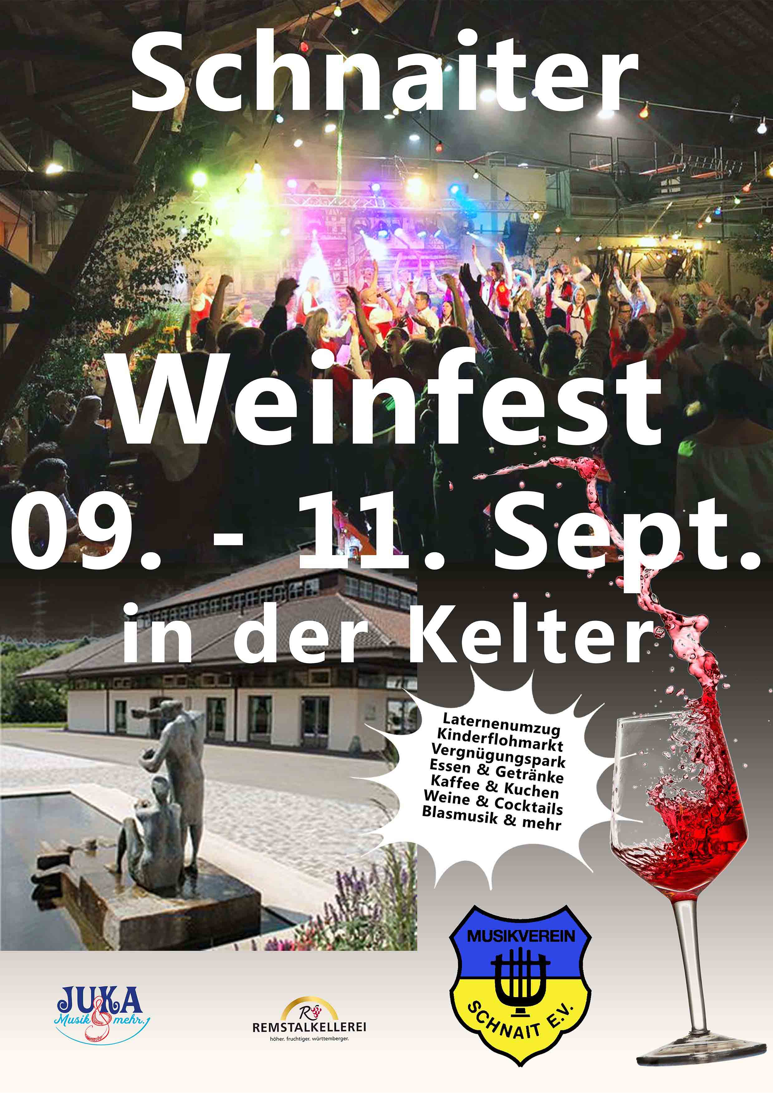 Konzertplakat Schneider Weinfest 2022 in der Kelter